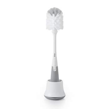 OXO TOT Bottle Brush with Bristled Cleaner & Stand - Gray