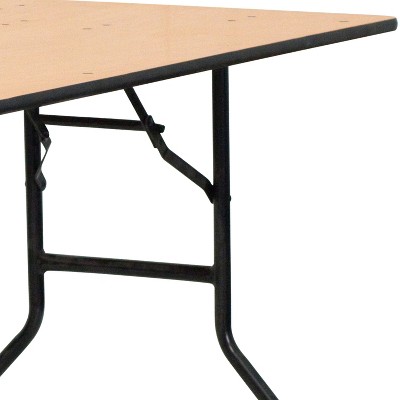 6-Foot Medium Wood Rectangular Folding Dining Table