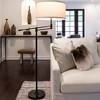 Brightech Ava Modern (Includes LED Light Bulb) Arc Floor Lamp Matte Black: Linen Shade, UL Listed - 2 of 4