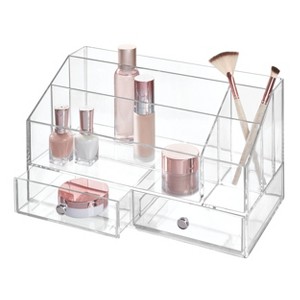 iDesign 5-Section Countertop Makeup Organizer with Drawers - Clear - 1 of 4