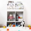 3-Tier Wood  Kids Toy Storage Cabinet with Bookshelf, 4 Spacious Compartments for Living Room, Nursery School, Kindergarten, Reading Room - 2 of 4