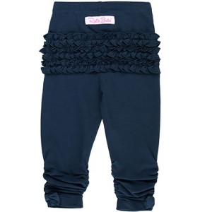 RuffleButts Baby Girls Ruched Bow Leggings - 1 of 4