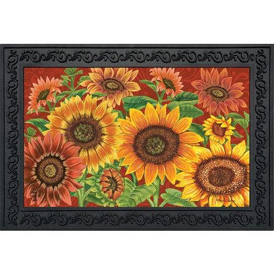 Colorful Sunflowers Fall Rubber Doormat 30" x 18"