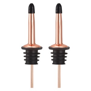 Unique Bargains Stainless Steel Leakproof Odorless Liquor Pourers with Rubber Dust Cap 2 Pcs - 1 of 4