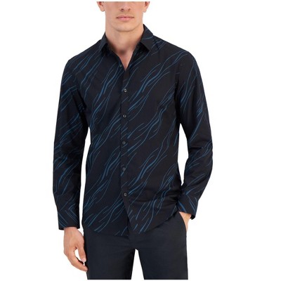Alfani Mens Breeze Abstract Print Button Up Shirt