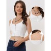 Allegra K Women's Sleeveless Spaghetti Strap Zip-Up Front Cami Tank Tops - 2 of 4