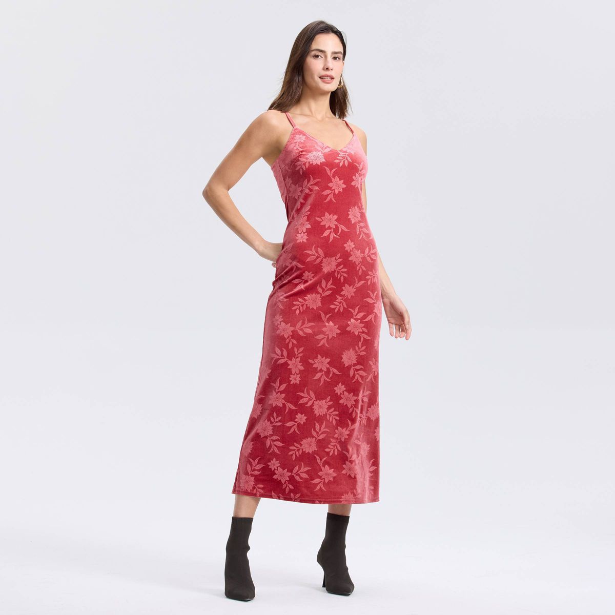 Women's Velvet Midi Slip Dress - A New Day™ - thumbnail 3