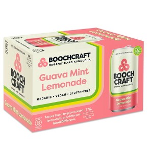 Boochcraft Guava Mint Lemonade Hard Kombucha - 6pk/12 fl oz Cans - 1 of 4