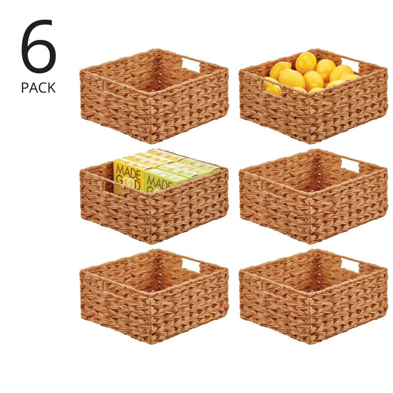 mDesign Woven Farmhouse Kitchen Pantry Storage Basket Box, 2 of 9