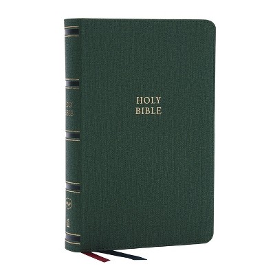 Nkjv, Single-Column Reference Bible, Verse-By-Verse, Green Leathersoft, Red Letter, Comfort Print - by  Thomas Nelson (Leather Bound)