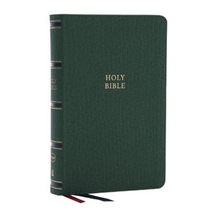 Nkjv, Single-Column Reference Bible, Verse-By-Verse, Green Leathersoft, Red Letter, Comfort Print - by  Thomas Nelson (Leather Bound) - 1 of 1