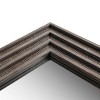 1 PCS Rectangular Wood and Rattan Mirror Gray - 2 of 4