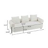 78 Inch Modern Sofa for Living Room, 3-Seater Boucle Couch with Rolled Armrests and Pillows, Upholstered Sofa with Metal Legs-Coolbibila - 4 of 4