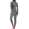 Fruit of the Loom Women's and Plus Thermal Stretch Fleece Top and Pant Set - 3 of 4