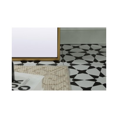 Brass Full-Length Rectangular Wood Frame Mirror