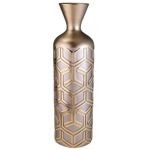 NicBex Cylindrical Polyresin Vase Home with Weave Rose Gold Design for Centerpieces for Dining Room, Living Room, Office - 1 of 4