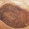 ELYA Women's Polished Cross Drop Gold Plated Stainless Steel Necklace - 18" - 3 of 3