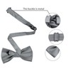 Allegra K Men's Solid Color Wedding Business Pocket Square Necktie Bowtie Set - 3 of 4