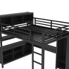 Bellemave Metal Loft Bed with Wardrobe And L-shaped Desk,  Loft Bed with Storage Cubes and Shelves, Heavy Duty Loft Bed for Kids Teens Adults, Black - 4 of 4
