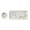 Storied Home Stoneware Plate & Small Round Dish with Fish Print White 2pc: Nautical Coastal Beach Style, Dishwasher-Safe - 4 of 4