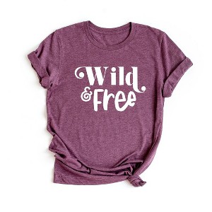 Simply Sage Market Women's Wild and Free Words Short Sleeve Graphic Tee - 1 of 4