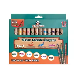 12ct 3-in-1 Water Soluble Crayons with Paint Brush and Sharpener - Channie's
