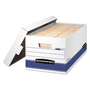 Bankers Box STOR/FILE Medium-Duty Storage Boxes, Letter Files, 12.88" x 25.38" x 10.25", White/Blue, 12/Carton - 1 of 4