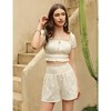 WhizMax Women's Two Piece Outfits Elastic High Waisted Shorts Off Shoulder Ruffle Crop Top Casual Short Pant Sets - 2 of 4