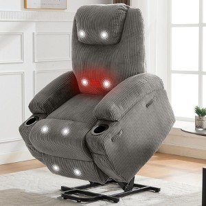 Electric Power Lift Recliner Chair for Elderly Power Lift Reclining Sofa for Living Room with Massage & Heat,Side Pockets and 2 Cup Holders - 1 of 4