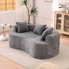 ORRD Crescent Sofa No Assembly, Self-Inflating Foam 3-Seater Sofa Bed, Modern Low-Back Design with Deep Cushions, Gray Chenille Fabric - 2 of 4