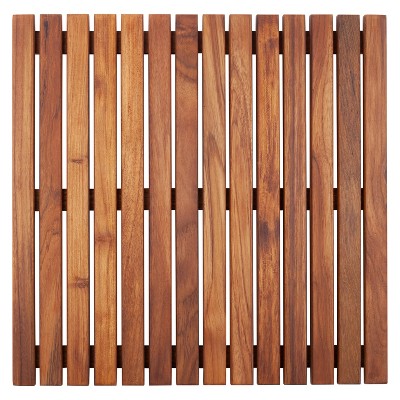 Nordic Teak 19.6" Square Oiled Shower Mat