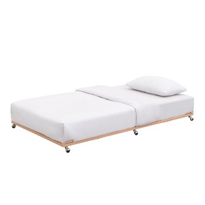 Kings Brand Furniture - Twin Size Metal Roll Out Platform Trundle Bed Frame for Daybed with Steel Slats - 1 of 4
