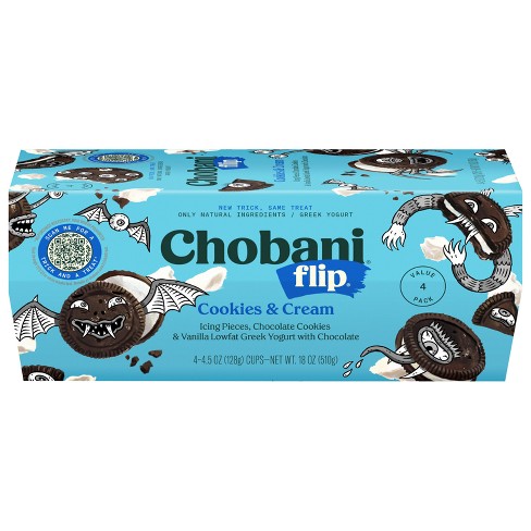 Chobani Flip Cookies & Cream Low Fat Greek Yogurt - 4ct/4.5oz : Target