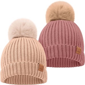KeaBabies 2pk Baby Hats, Baby Beanies, Kids Hats for Baby Girls, Baby Boys, Toddler Winter Hat, 0-36 Months Infant Hat - 1 of 4