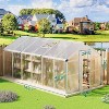 Walk-in Polycarbonate Greenhouse with Adjustable Roof Vent & Lockable Door - Sturdy Aluminum Frame for Outdoor Garden Protection - 3 of 4