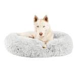 Best Friends by Sheri Donut Shag Frost Dog Bed - Off-White
