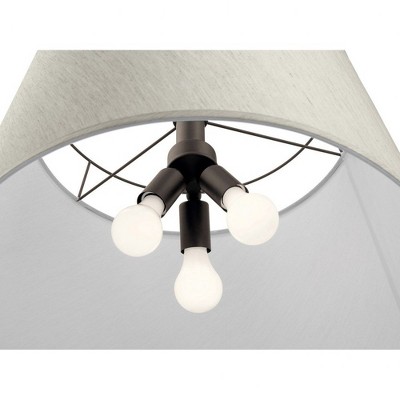 Marika 22" Bronze Pendant Light with Fabric Shade