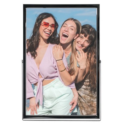 REGALWOVEN Tabletop Polished Metal Glass Vertical Photo Formats Picture Frame 1 Pc