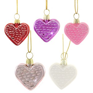 Cody Foster 1.5 Inch Tiny Hearts Set/5 Love Sweetheart Valentine Tree Ornaments - 1 of 4