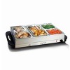 MegaChef Buffet Server & Food Warmer With 4 Sectional Trays: Stainless Steel Slow Cooker, Portable Dip Warmer, 300W - image 2 of 4