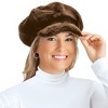 Collections Etc Faux Fur Newsboy Winter Hat, Stylish Plush Cap - 2 of 4