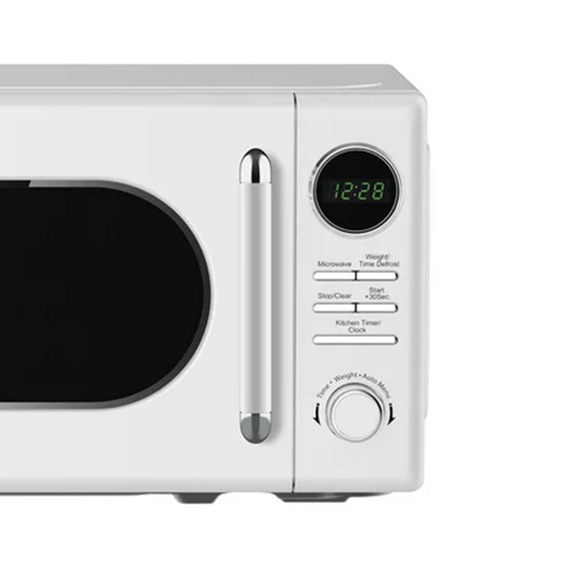 Magic Chef 0.7 Cubic Feet 700 Watt Classic Retro Touch Countertop Microwave with 10 Power Levels, 9 Auto Cook Menus, and Glass Turntable, White, 4 of 6