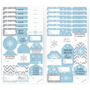 Big Dot of Happiness Winter Wonderland - Snowflake Holiday Party and Winter Wedding Gift Tag Labels - To and From Stickers - 12 Sheets - 120 Stickers - 1 of 4
