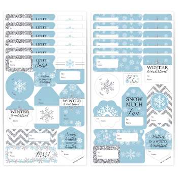 Big Dot of Happiness Winter Wonderland - Snowflake Holiday Party and Winter Wedding Gift Tag Labels - To and From Stickers - 12 Sheets - 120 Stickers