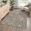 Acekool Geometric Checkered Area Rug, Washable Non-Slip Low Pile Entryway Carpet, Ultra Thin Lightweight Modern Throw Mat for Bedroom Living Room - 2 of 4