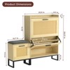 Shoe Storage Cabinet with Bench & 2 Flip Drawers, Narrow Shoe Rack Organizer - 2 of 4