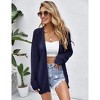 Womens Summer Lightweight Cardigan Long Sleeve Open Front Loose Beach Crochet Cover Up - 4 of 4