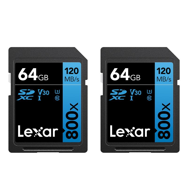 Lexar® High-Performance 800x SDHC™/SDXC™ UHS-I Card BLUE Series (64 GB), 1 of 8