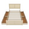 NicBex Full/Queen Size Wood Storage Platform Bed Frame with Natural Rattan Headboard and 4 Drawers,No Box Spring Needed,Easy Assembly,Natural/Espresso - 4 of 4
