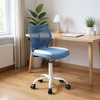HomeRoots Blue and White Adjustable Height Swivel Rolling Office Chair - 2 of 4